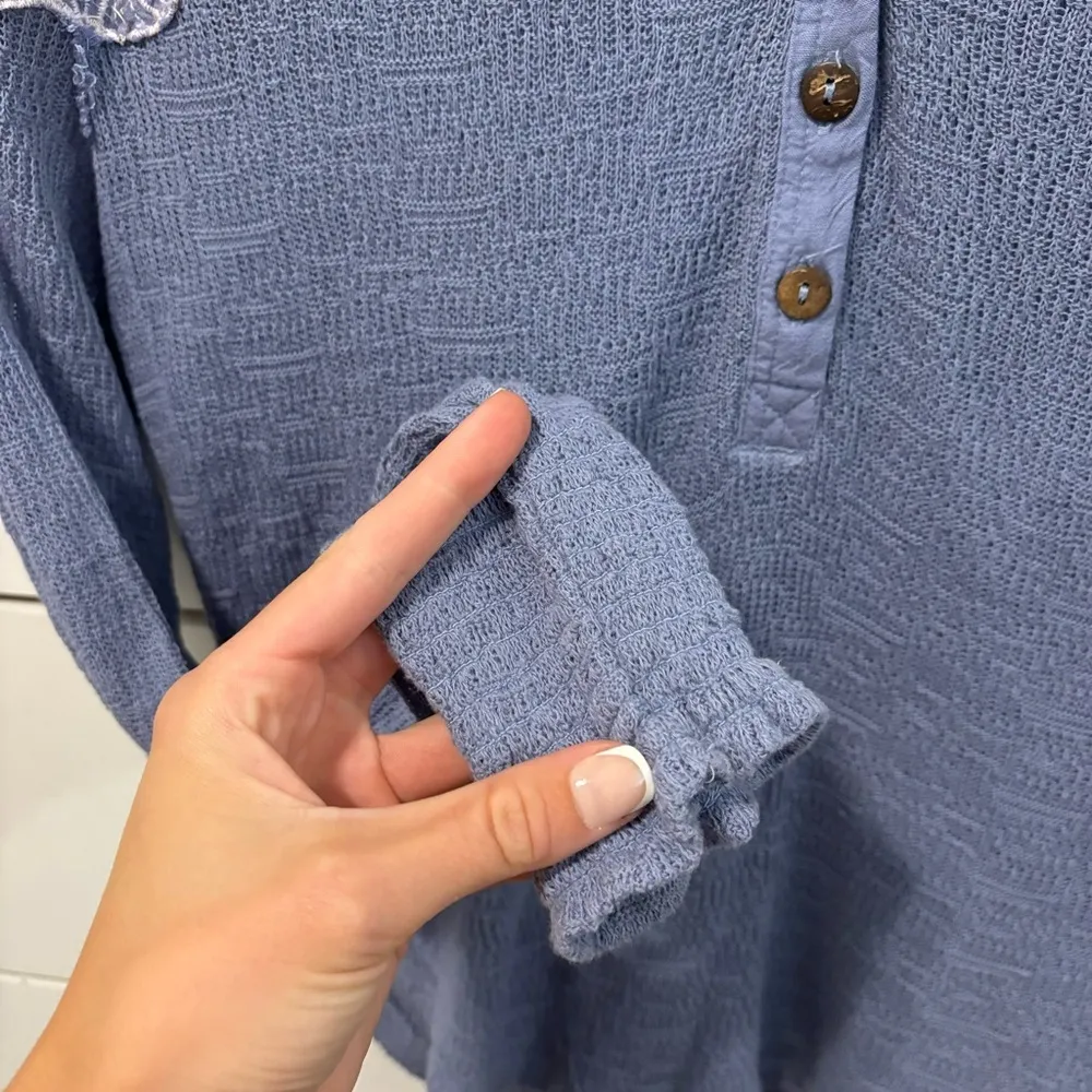 Free People Sky Easy Breezy Lace Henley - Image 5