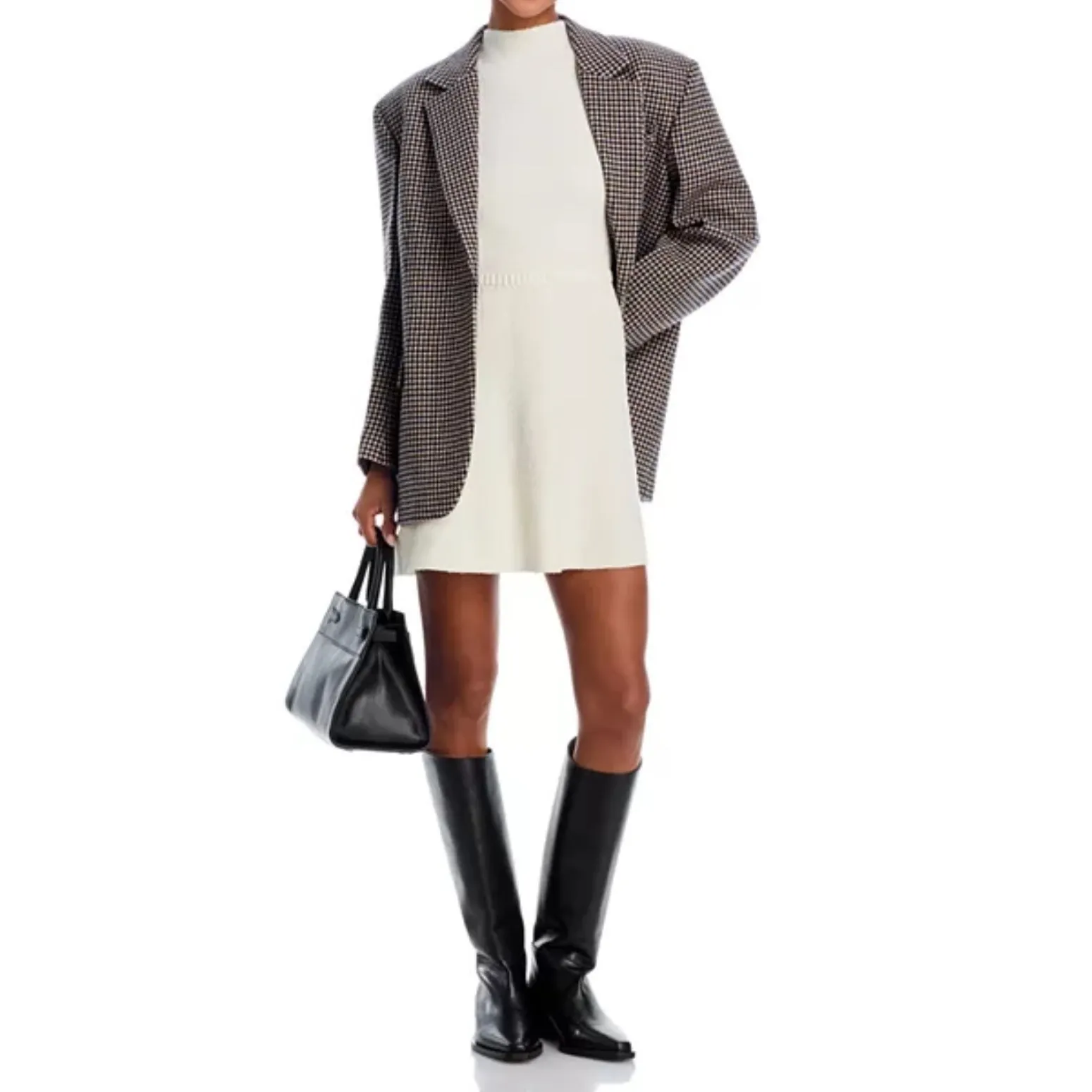 AQUA Women's Cream Textured Short Sleeve Fit & Flare Mini Dress -‎ XXL - Image 3