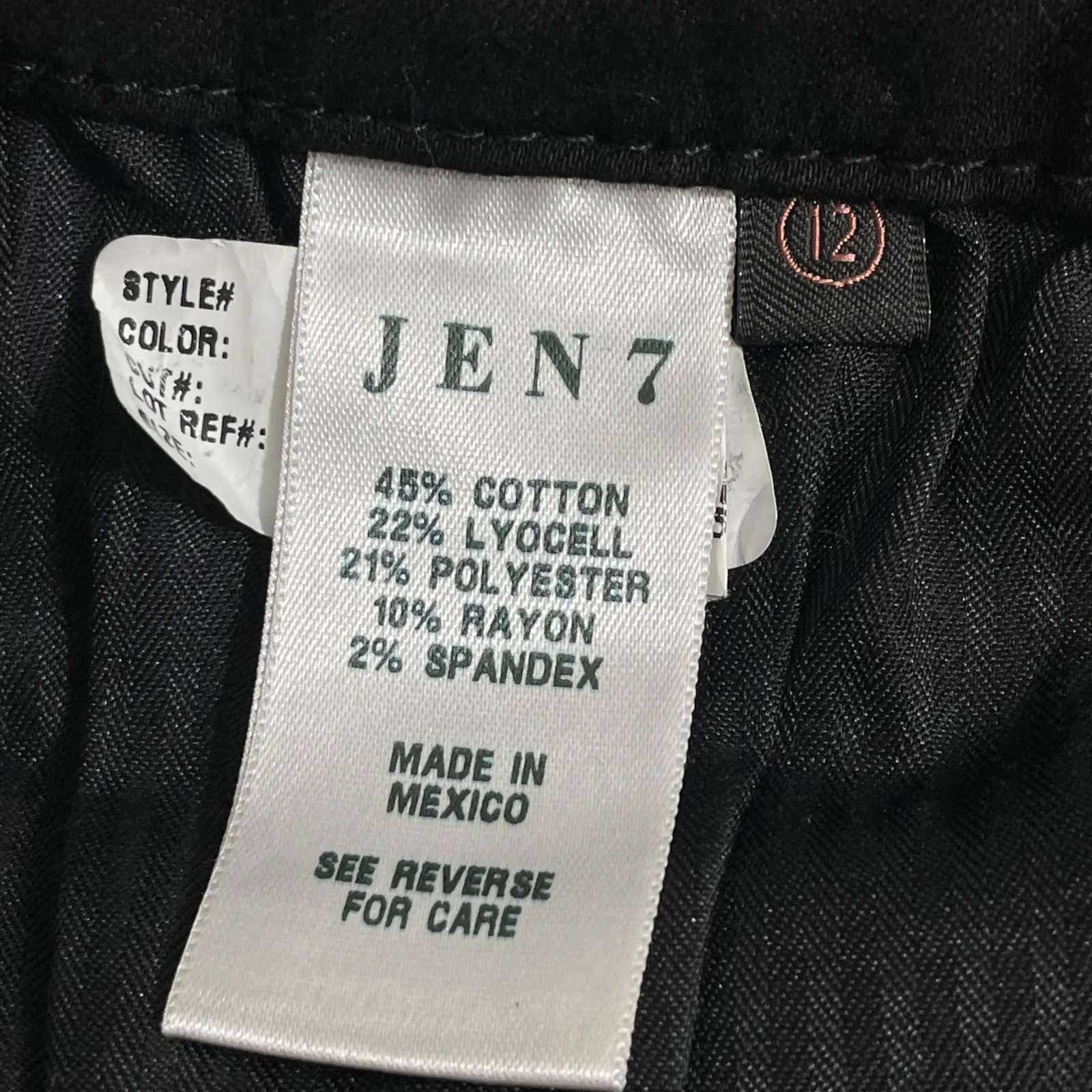 NWT JEN7 by 7 For All Mankind Slim Bootcut Black Jeans Womens Size 12 Denim - Image 7
