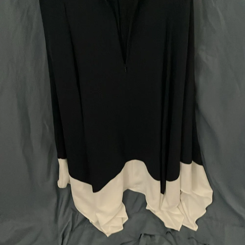 : White/Black Dress- high/ low on the sides of dress- 8 - Image 12