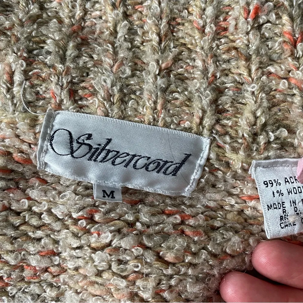 Silver cord Vintage Knit Jacket Size M - Image 2