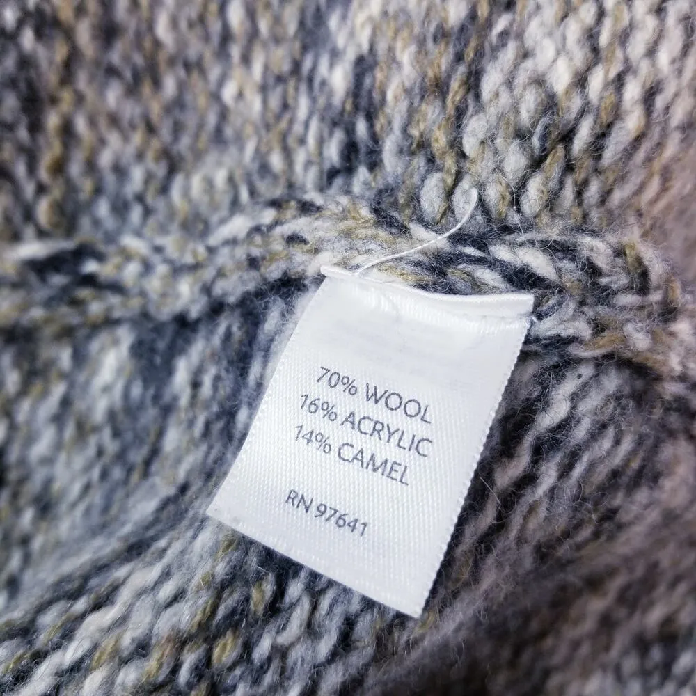 J. Jill Camel Wool Blend Knit Jeweled Short Academia Gray Cardigan Blazer - Image 10