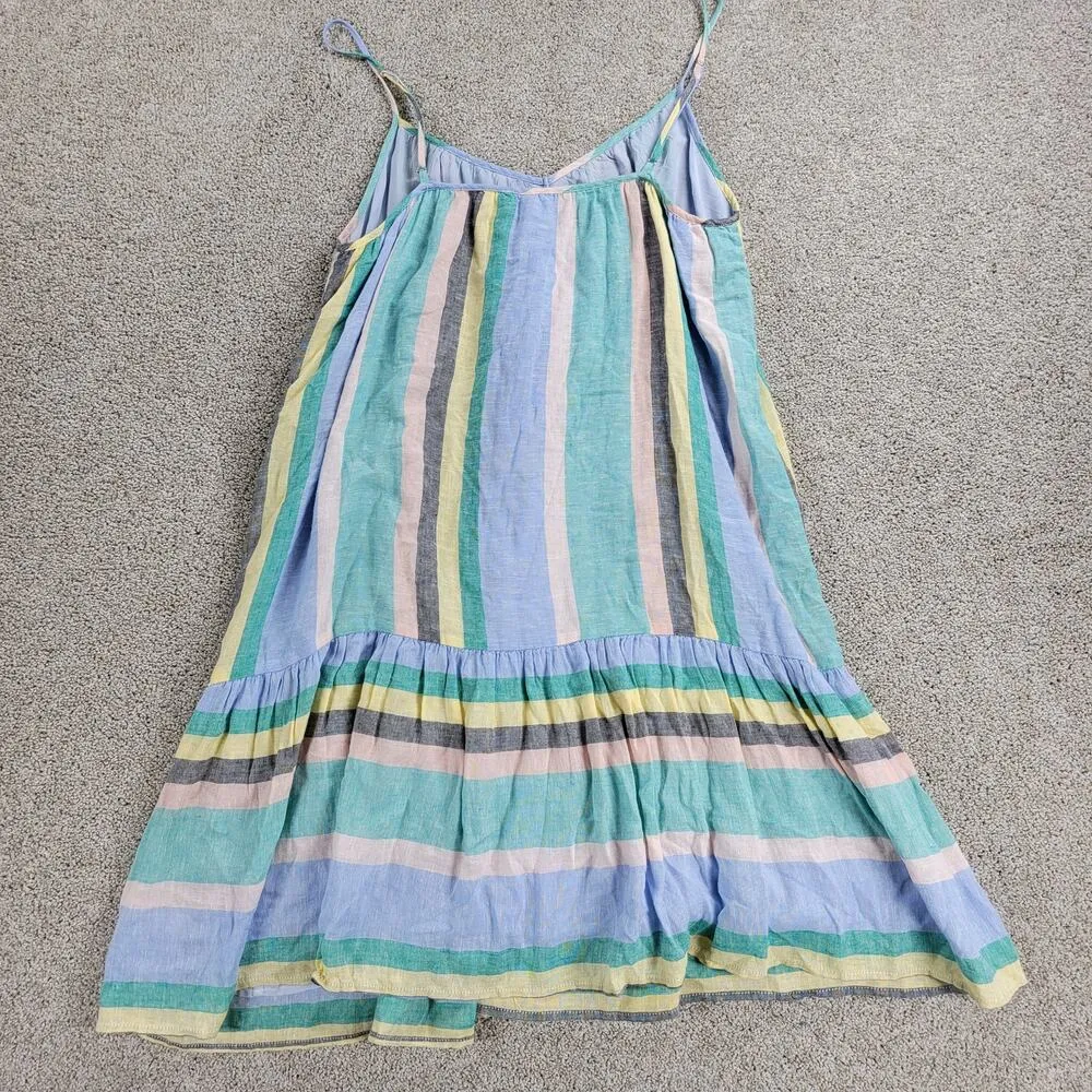 Rails Womens Ari Dress Small Blue Jamaica Stripe Spaghetti Strap V Neck Sundress - Image 8