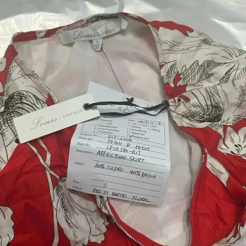 NEW- NWT Lovers + Friends Red Affection Ruffle Mini Skirt Size Small - Image 3