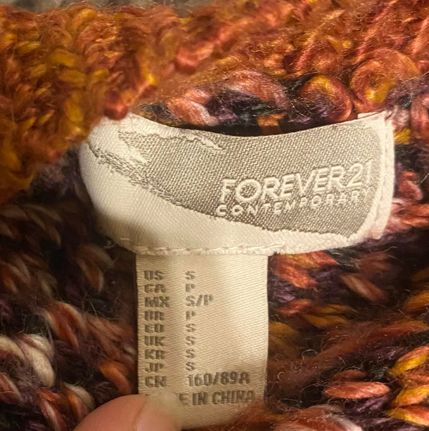 Forever 21 Orange  Mulitcolor Knit Cardigan - Image 3