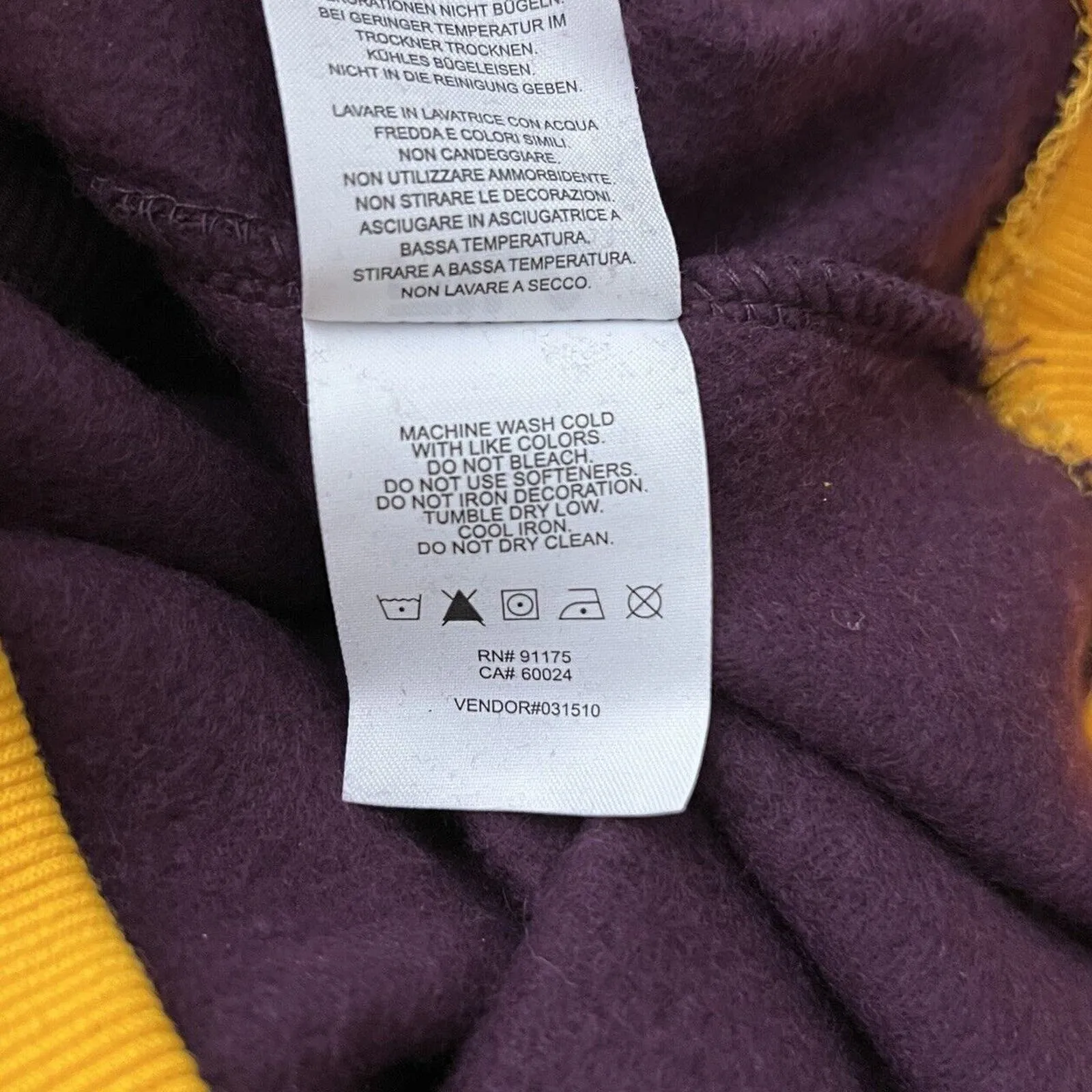 Fila Shirt Womens Medium Purple Yellow Crop‎ Sweatshirt Logo Graphic Streetwear - Image 10