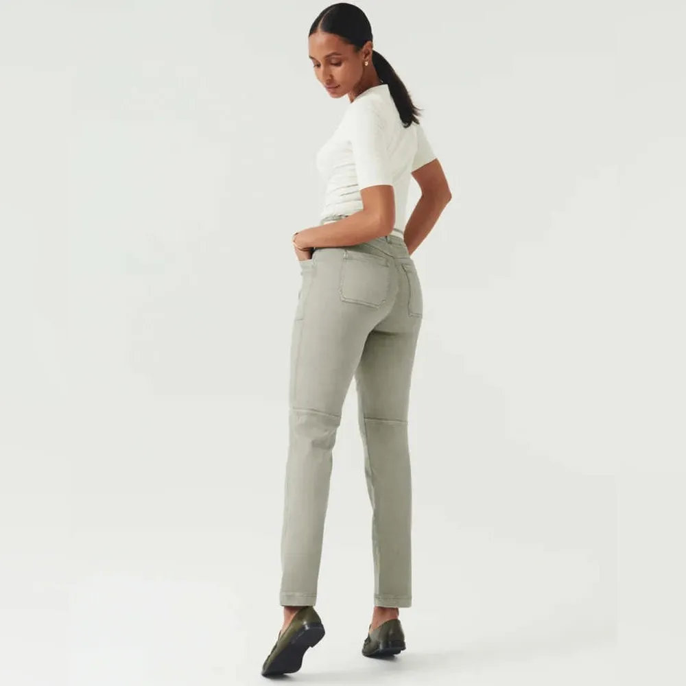 Spanx Stretch Twill Straight Leg Pants Olive Oil Green Pull On Women Size Medium - Image 13