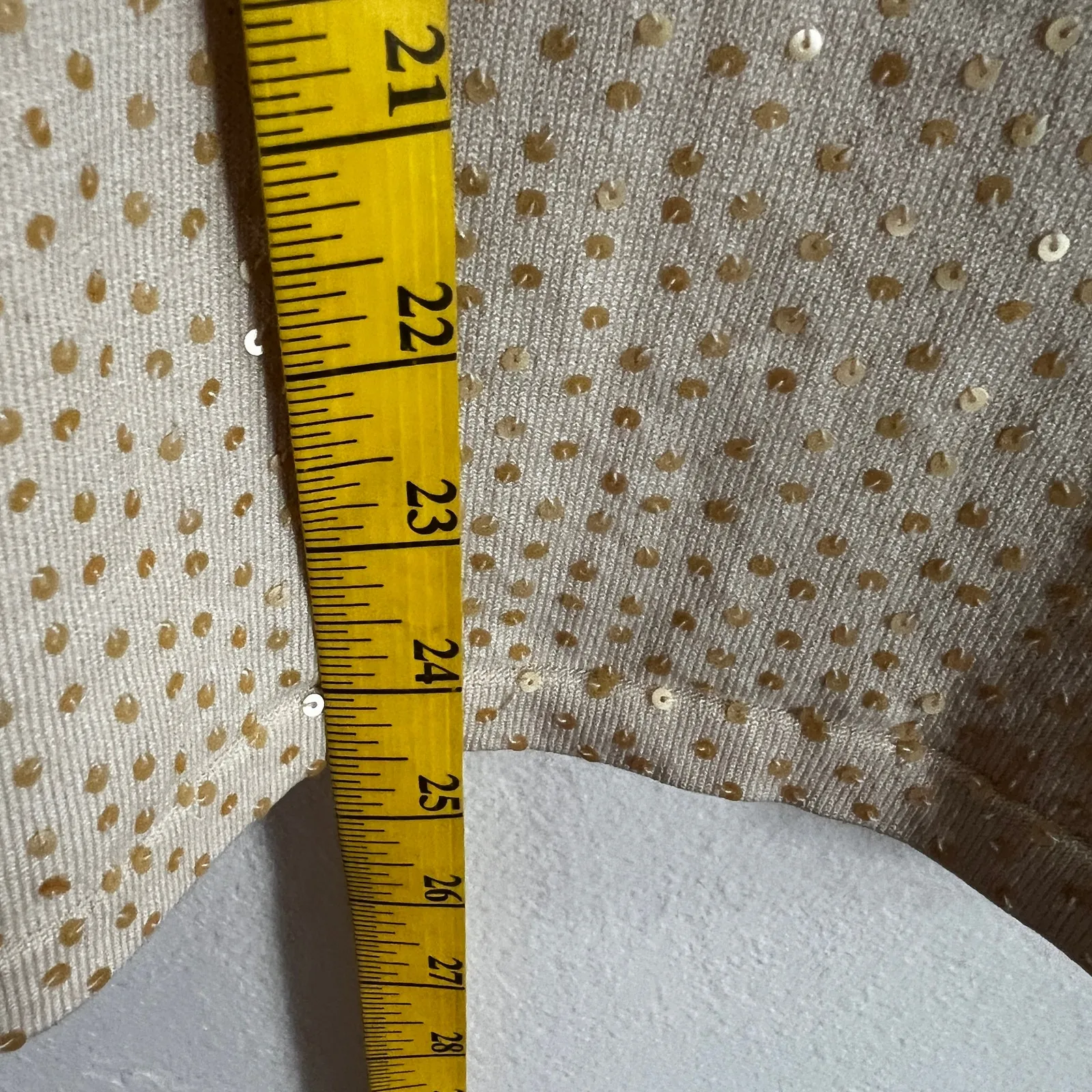 Beige Sequin Tank‎ Top, Y2K, Glam, 2000s, Going Out Top, XL, Indie Sleaze - Image 4