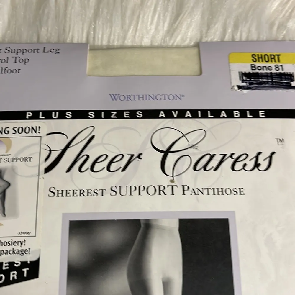 Worthington Sheer Caress Sheerest Support Pantyhose Light Support Bone Short - Image 4