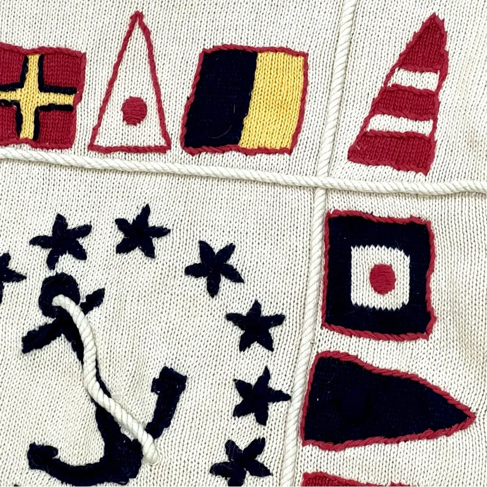 Vintage Nautical Sweater by Cambridge Dry Goods Company Size Large Red - Image 9