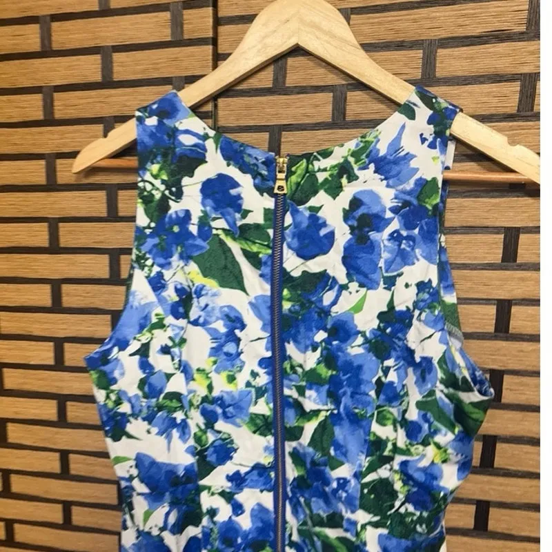 Milly Blue Floral Dress Size 12 - Image 5