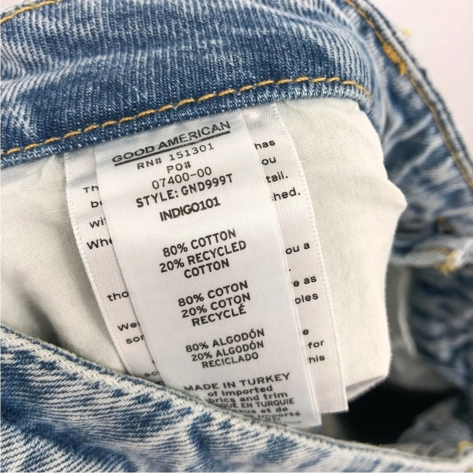 Good American 90s Duster Indigo High Rise Crop Straight Leg Jeans NEW 15 PLUS - Image 7