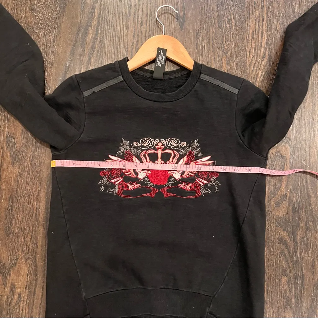 Black Boho Indy Vibes Sweatshirt with Red Embroidery - Image 9