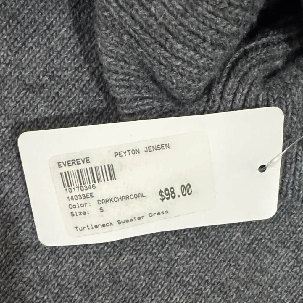 Cozy Gray Turtleneck Sweater Dress - Image 3