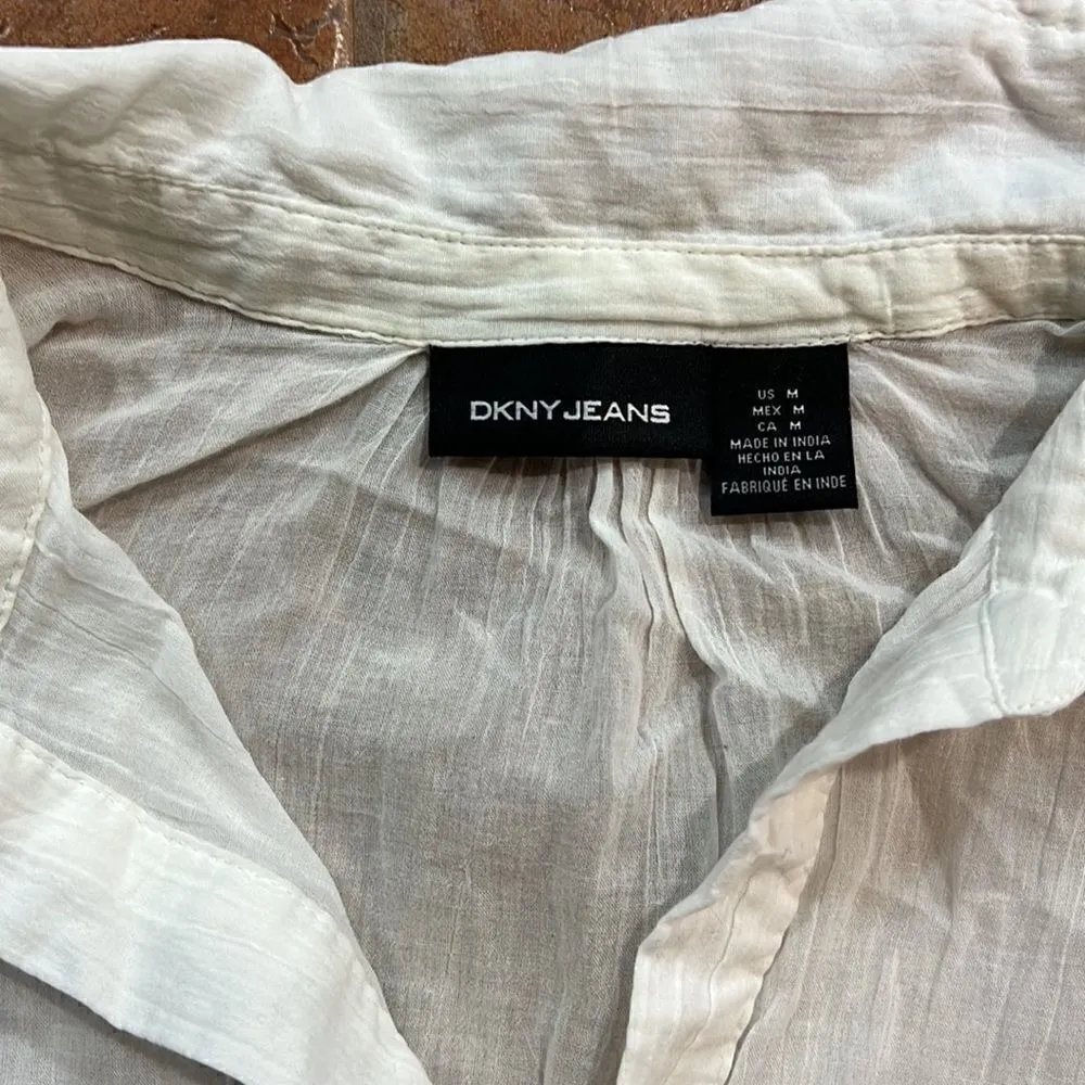 DKNY Jeans cotton tie shirt size M - Image 5