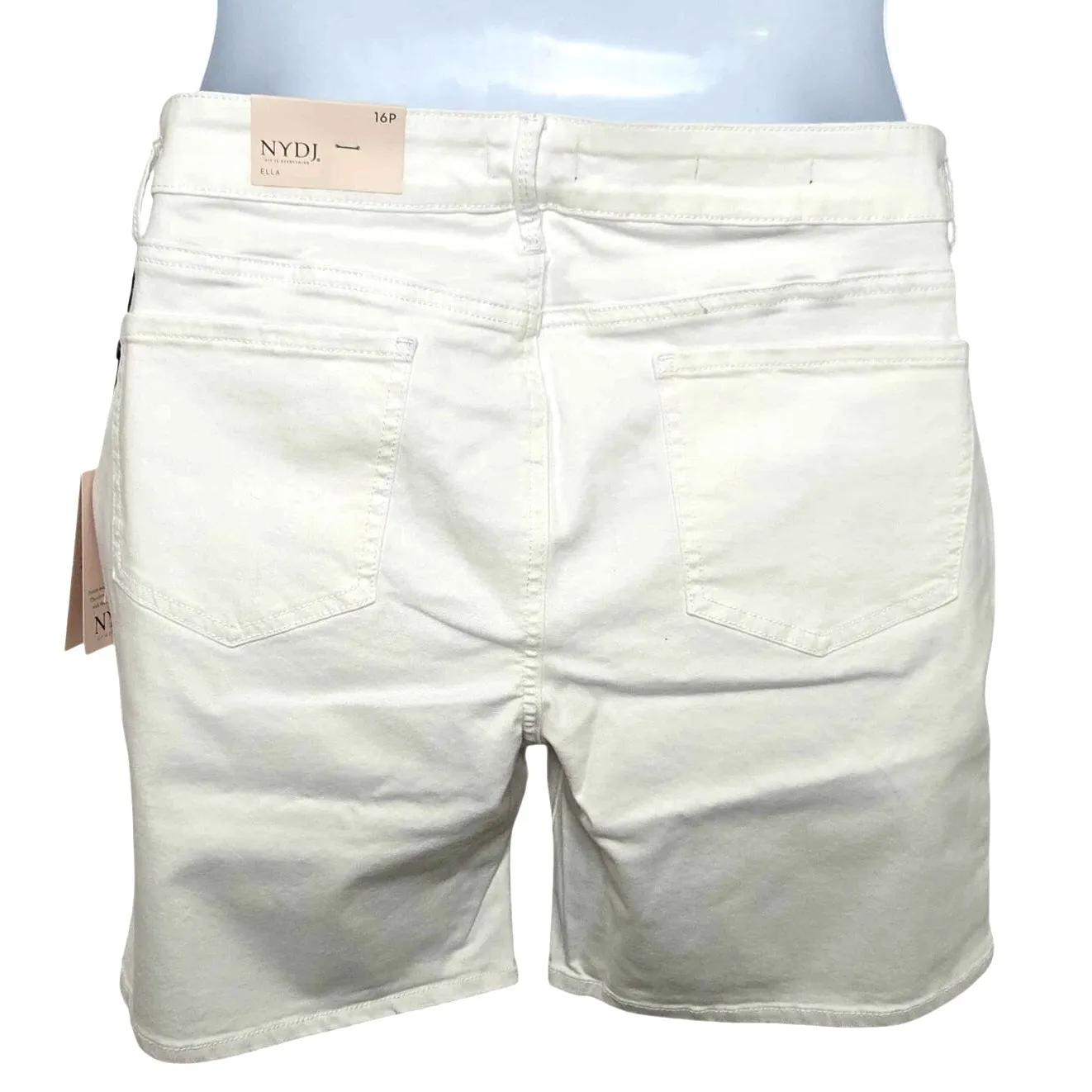 NYDJ Ella Short with Sideseam Slits in Optic White Size 16P Lift Lock Technology - Image 2
