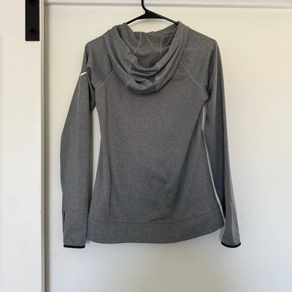 Nike Pro Dri-Fit Grey Activewear Hoodie High Neck Jacket Running Athletic Gym M - Image 3