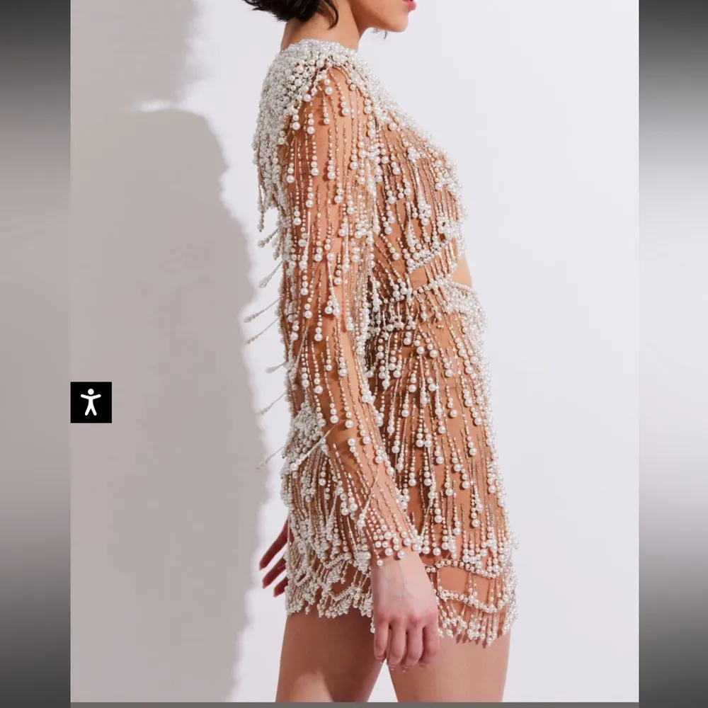 NWOT Patbo FULLY BEADED PEARL CUT - Image 3