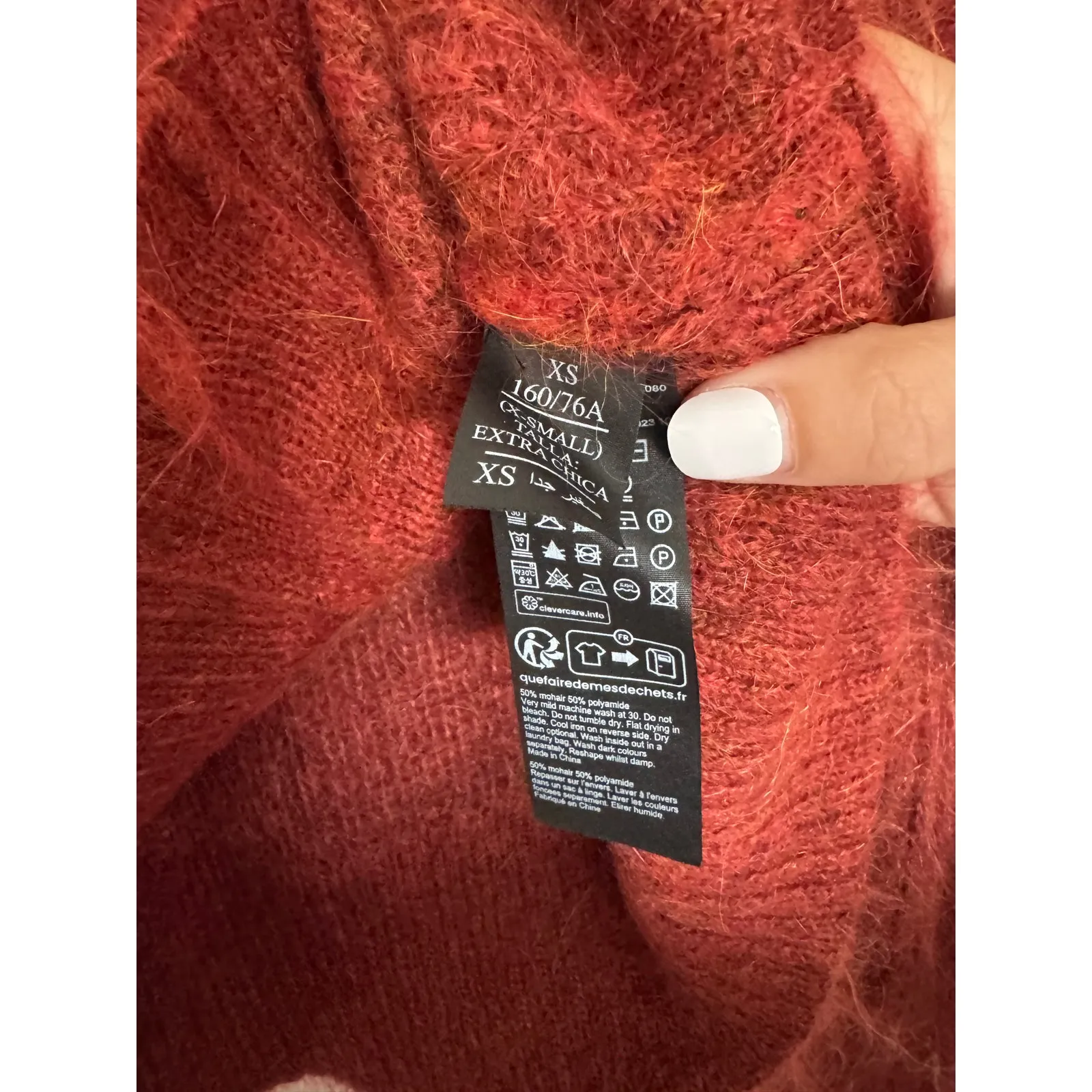 AllSaints Rubi Wick Cropped Cardigan in Chestnut Brown Size XS - Image 5