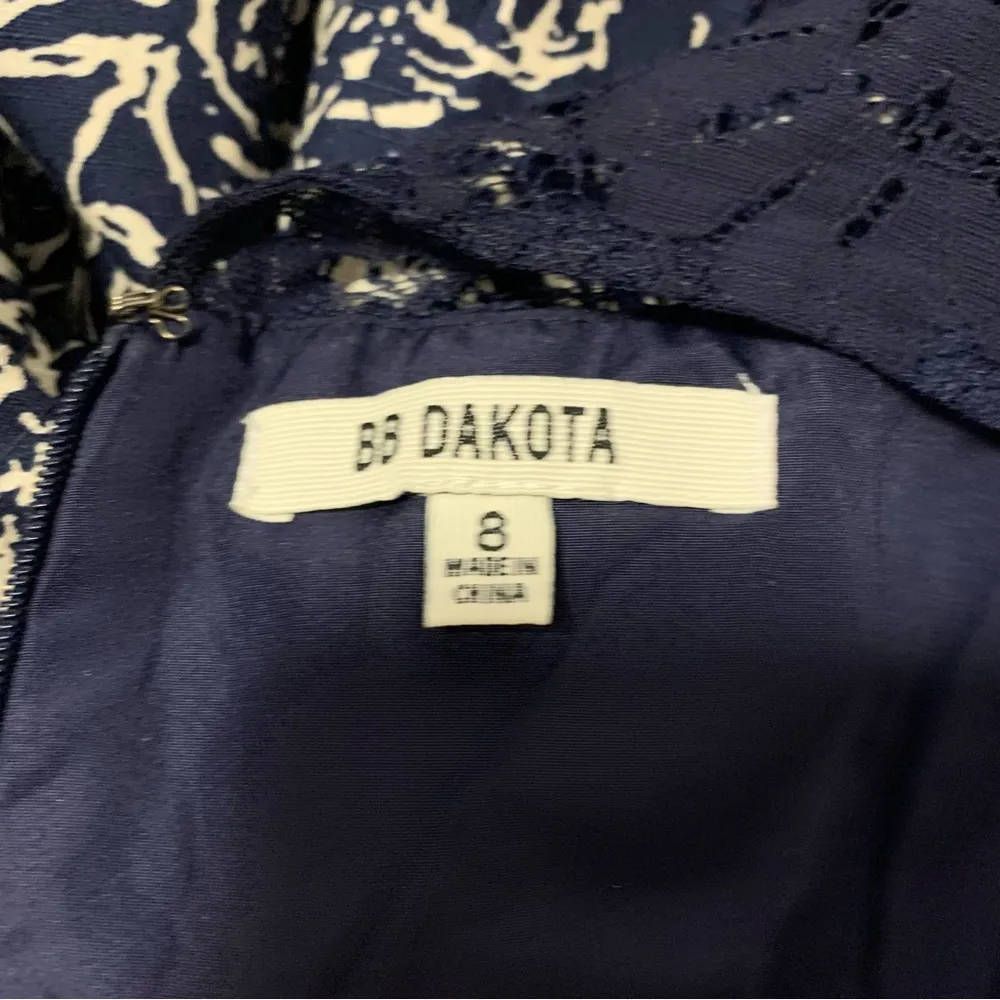 BB DAKOTA Damask Blue Dress. Sz:8 - Image 10