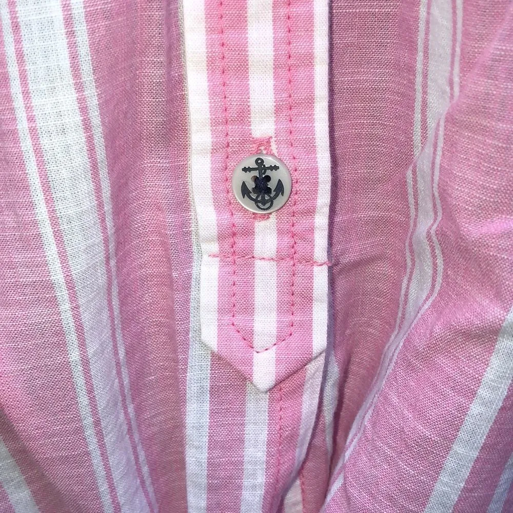 Nautica Pink & White Striped Tie Waist Top S NWT - Image 4