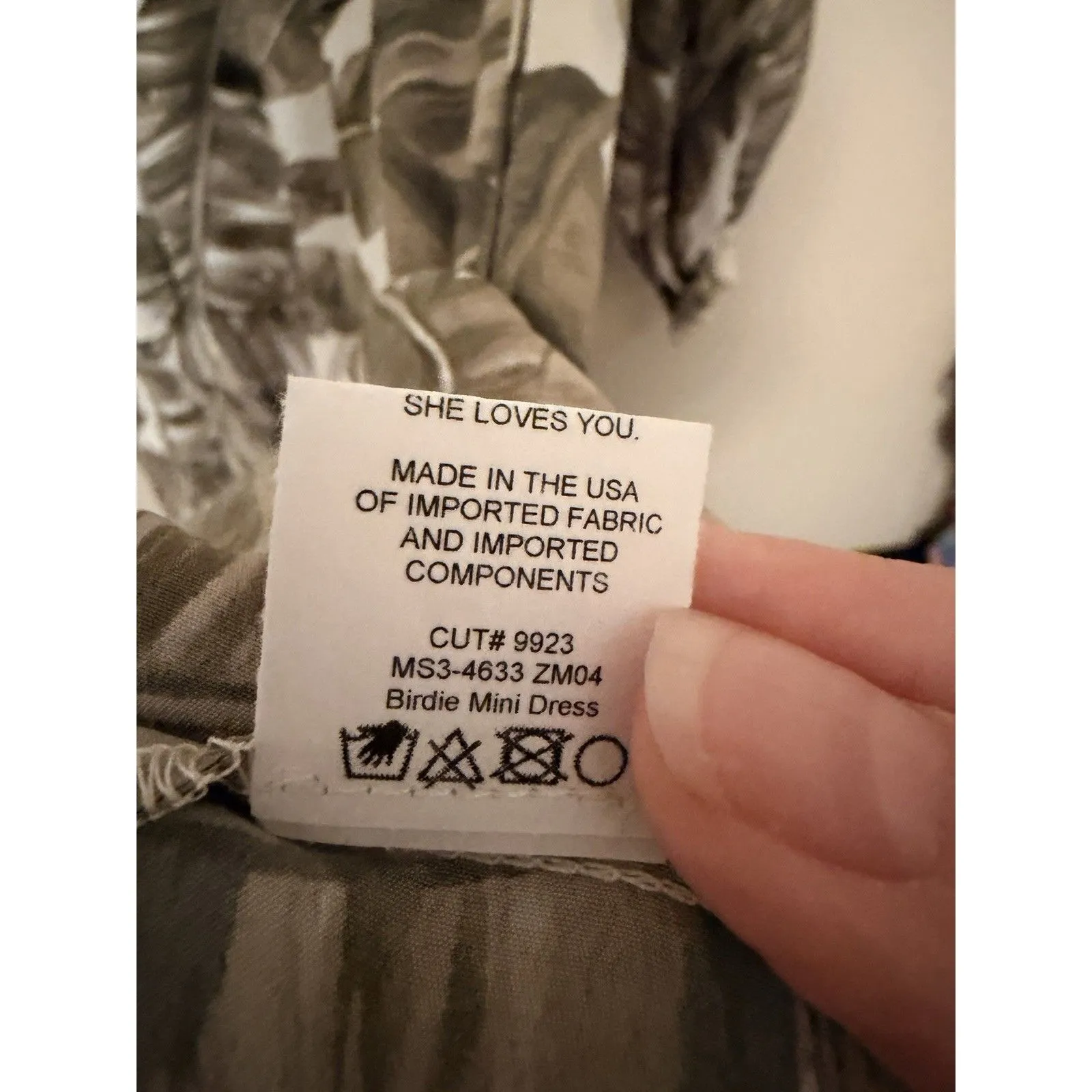 Show Me Your Mumu Birdie Mini Dress Green Palm Leaf Print Size S Long Sleeve - Image 7