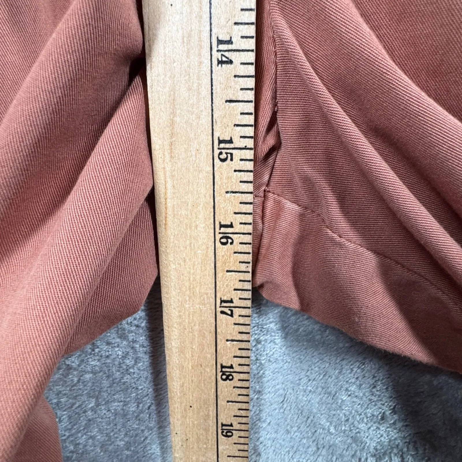 American Eagle Crop Pant 14 Long High Rise Wide Leg Gaucho Terracotta Goblincore - Image 12