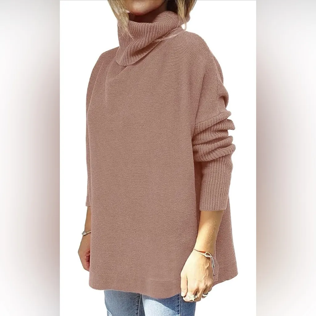 Amazon Women's Turtleneck Sweater - Tan - Image 2