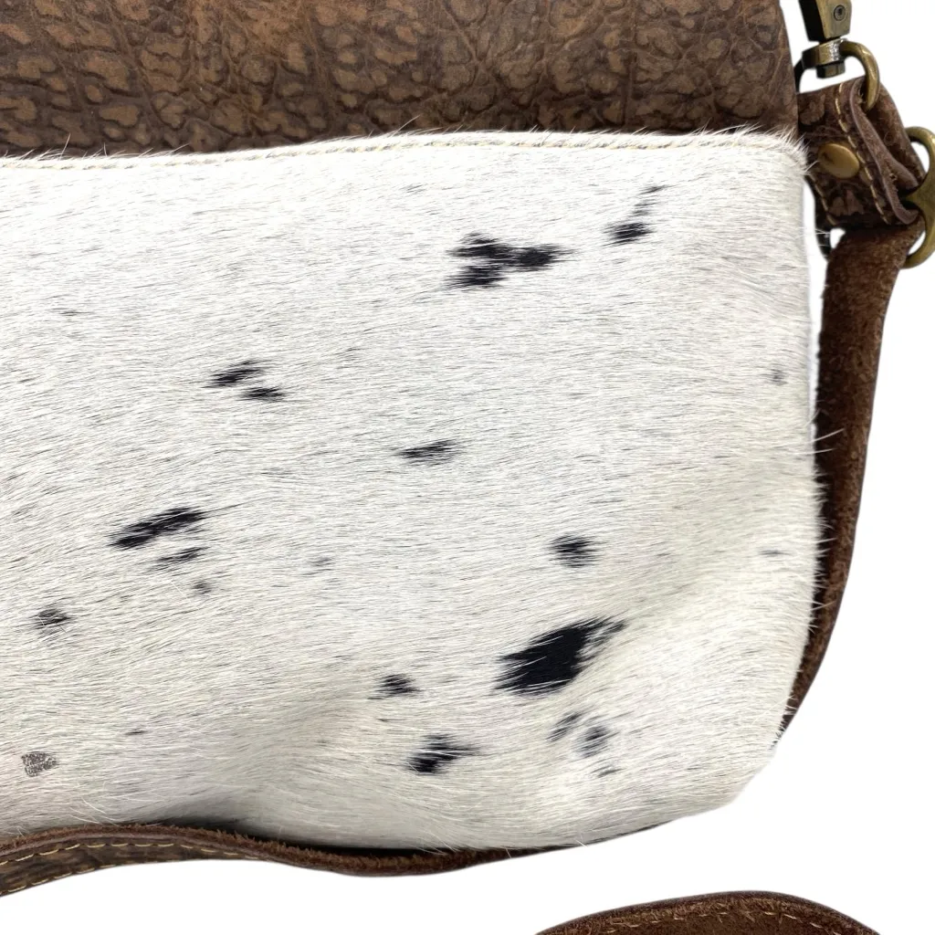 Myra Cowhide Hair On Leather Shoulder Bag Brown - Image 4
