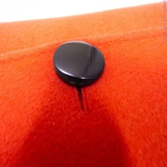 Carole Little 100% wool Orange blazer jacket with black‎ button, size Petite - Image 5