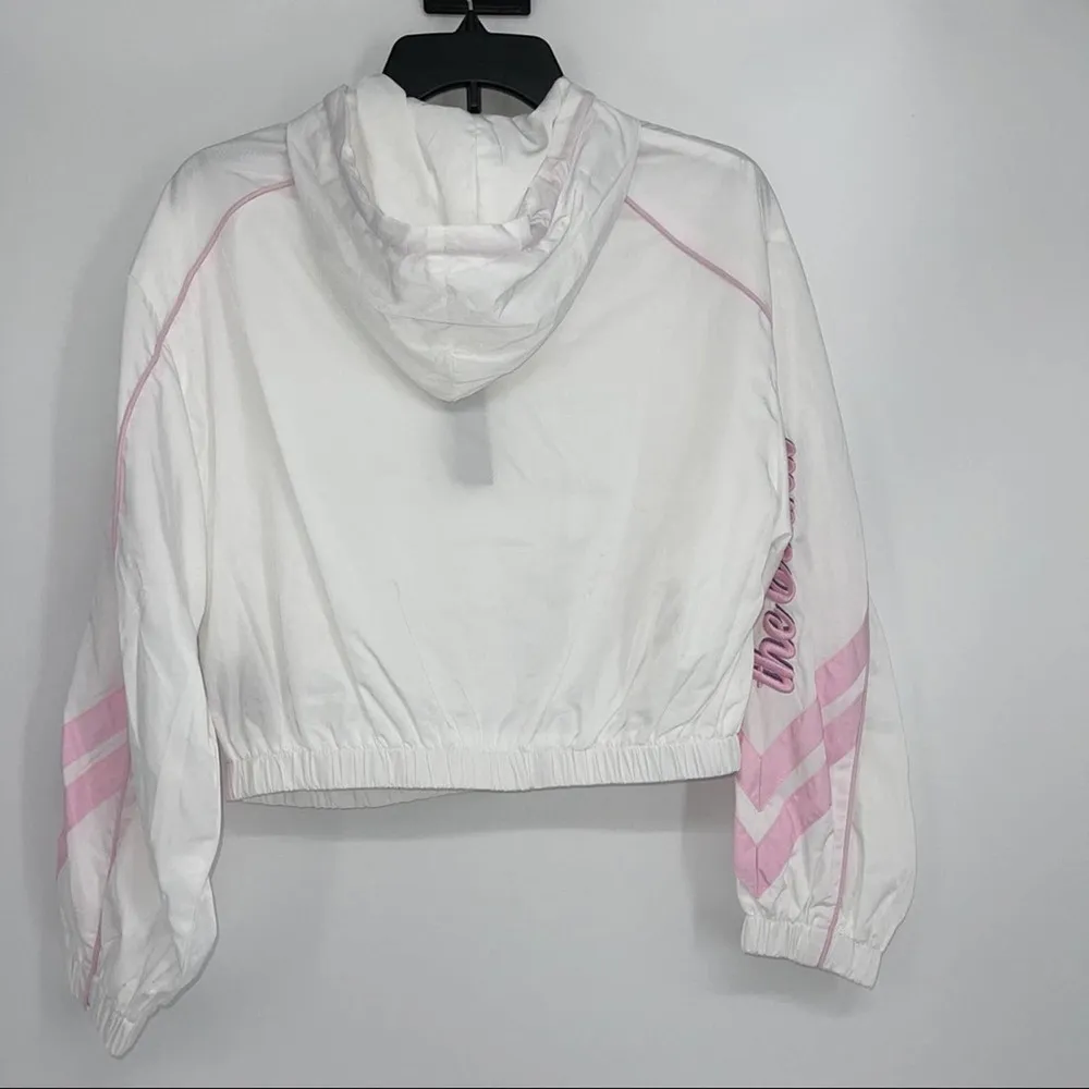 LF THE BRAND WHITE WITH PINK EMBROIDERING WINDBREAKER MEDIUM - Image 3