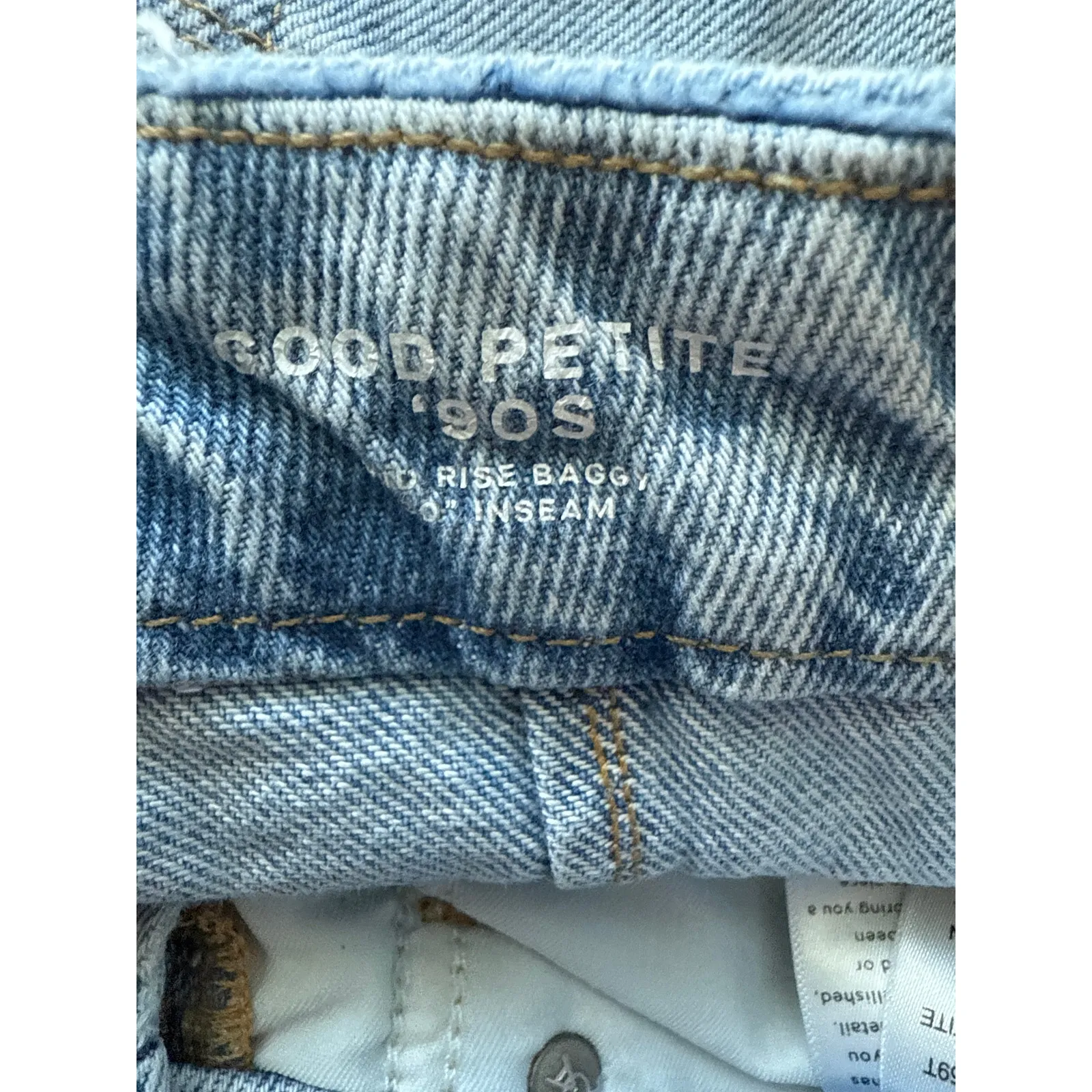 Good American Good Petite ‘90’s Mid-Rise Baggy Jeans Blue542 Size 26 - Image 10