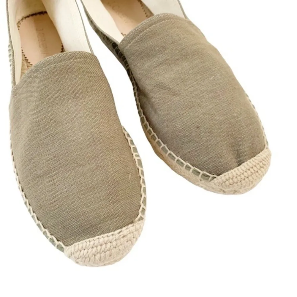 J. Crew Linen Made in Spain Espadrille Green Size 6.5 NWT - Image 5