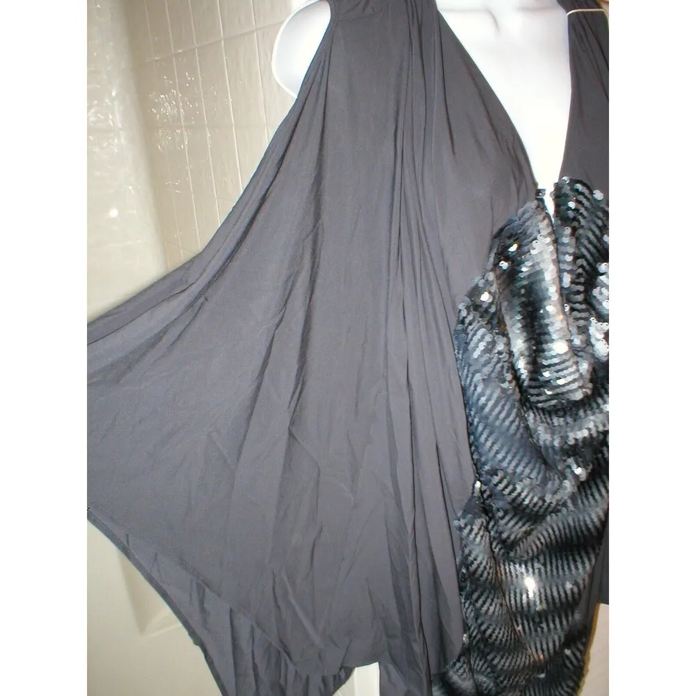 New Womens NWT Designer PF Paola Frani Top Dress 6 Sequins Dark Gray Italy 42 - Image 6