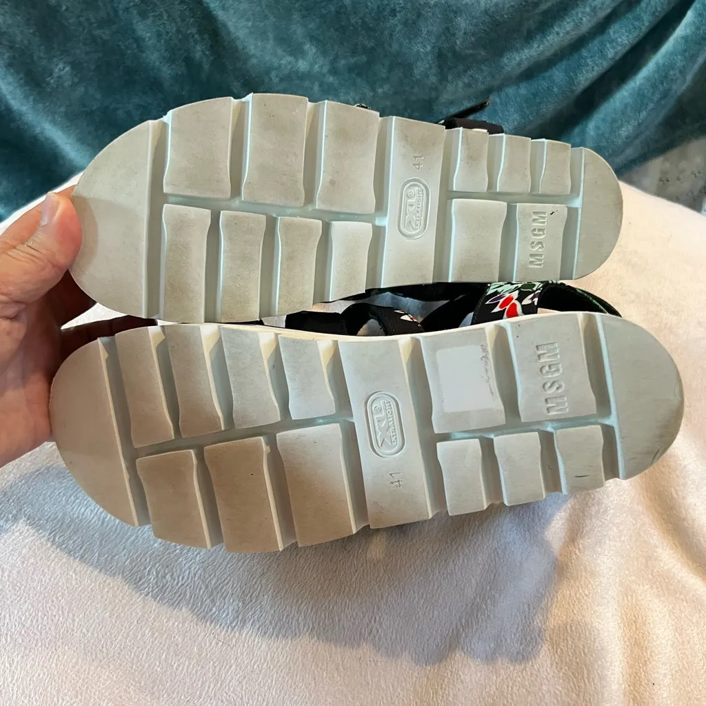 MSGM blue flower sandals white rubber platform size 41 US 9 - Image 8