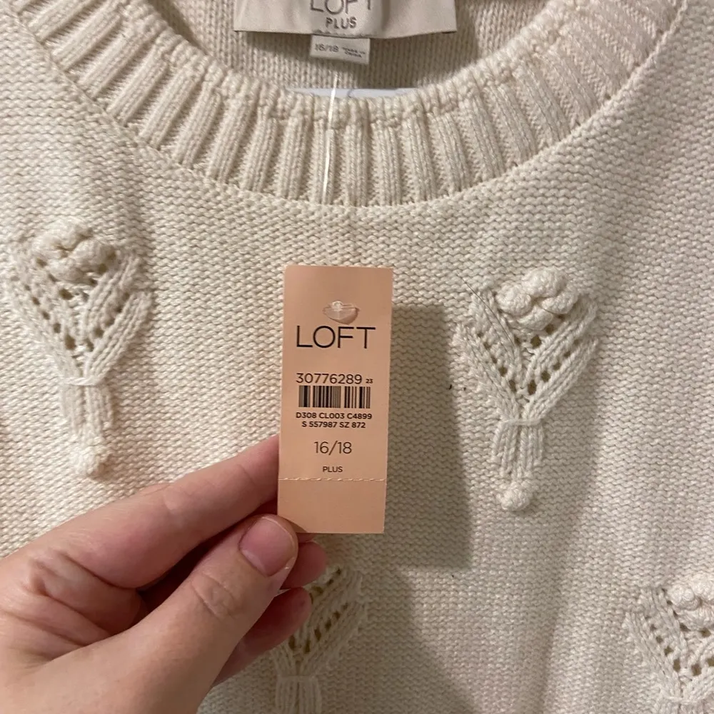 Loft Pointelle Knit Flower Sweater - NWT - Image 5