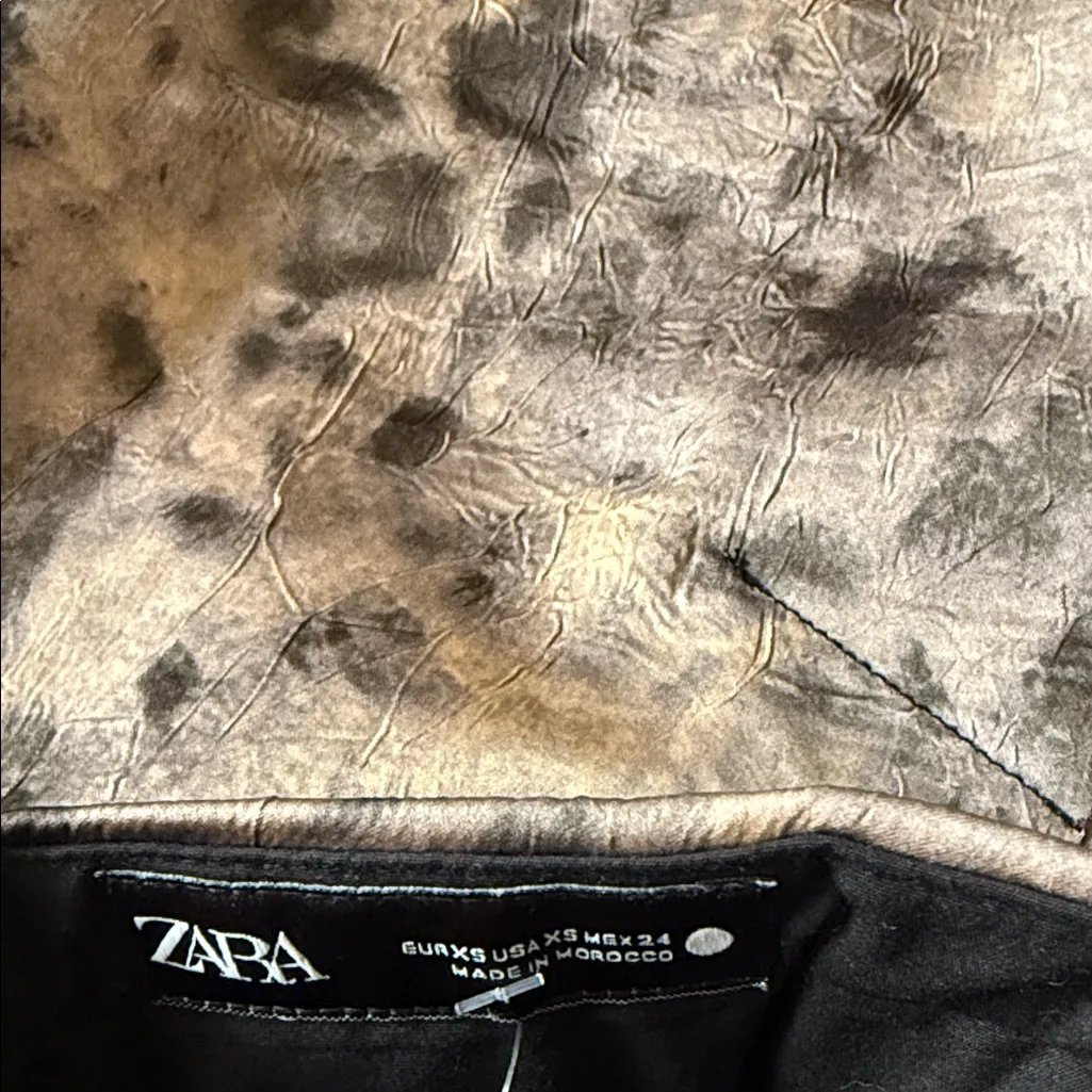 NWOT ZARA ZW Crinkled Print Midi Skirt Silky  Bloggers Fave Leopard / Soft Brown - Image 9