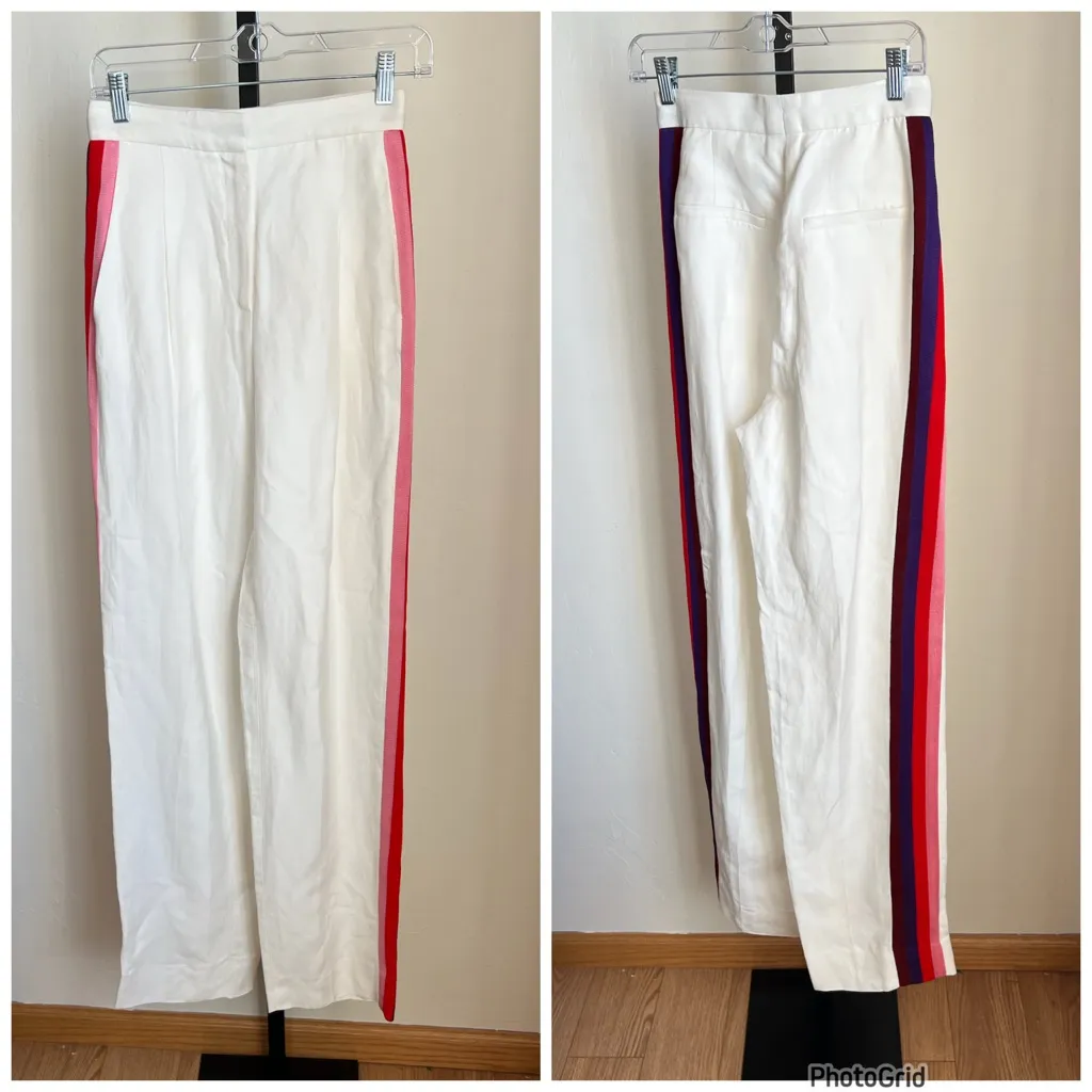 Sandro White Side Stripe Trouser Pants Size 36 - Image 2