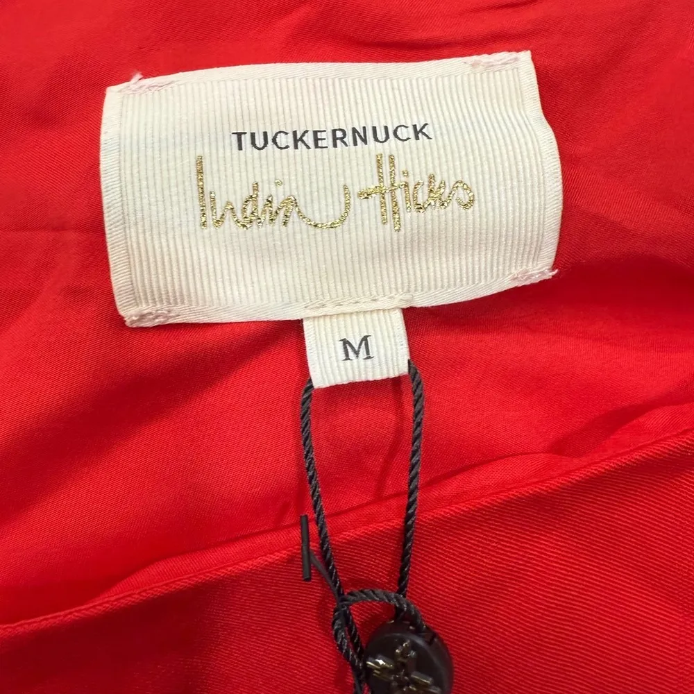 Tuckernuck x India hicks One shoulder Carmen midi dress size medium Scarlet red - Image 9