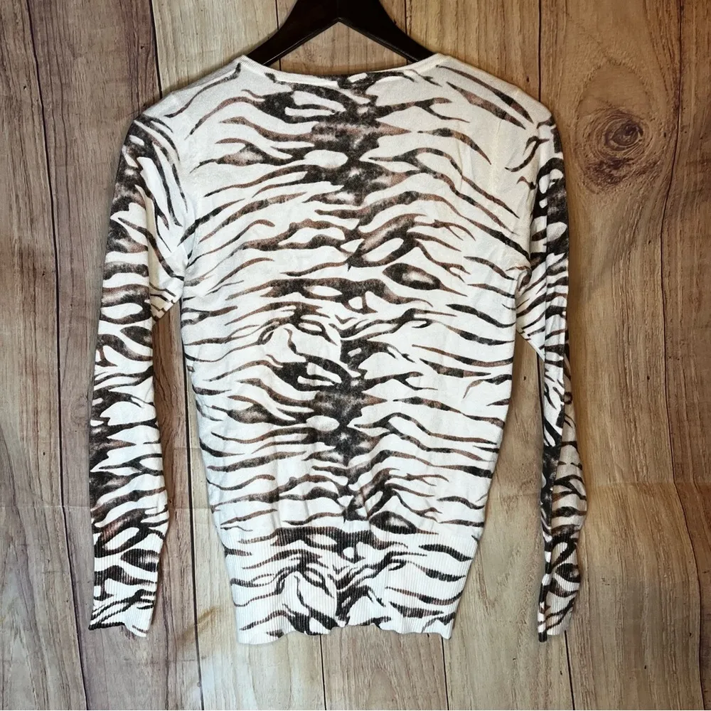 Vila Milano NWT  Brown Zebra Cardigan Botton Down Women’s Small Career Lightweigh - Image 5