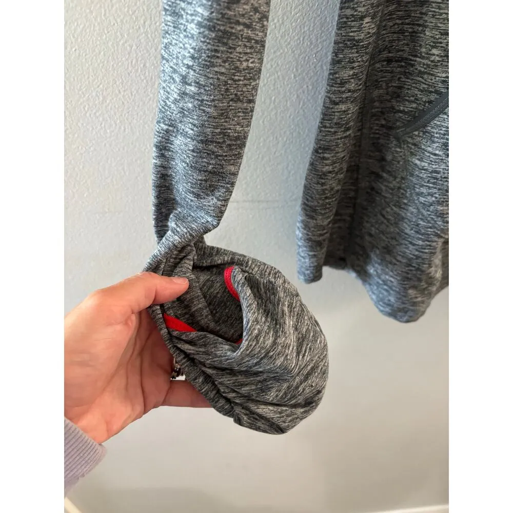 Nike Womens Hooded Activewear Top Size Small Heahter Gray Dri-Fit Running - Image 3