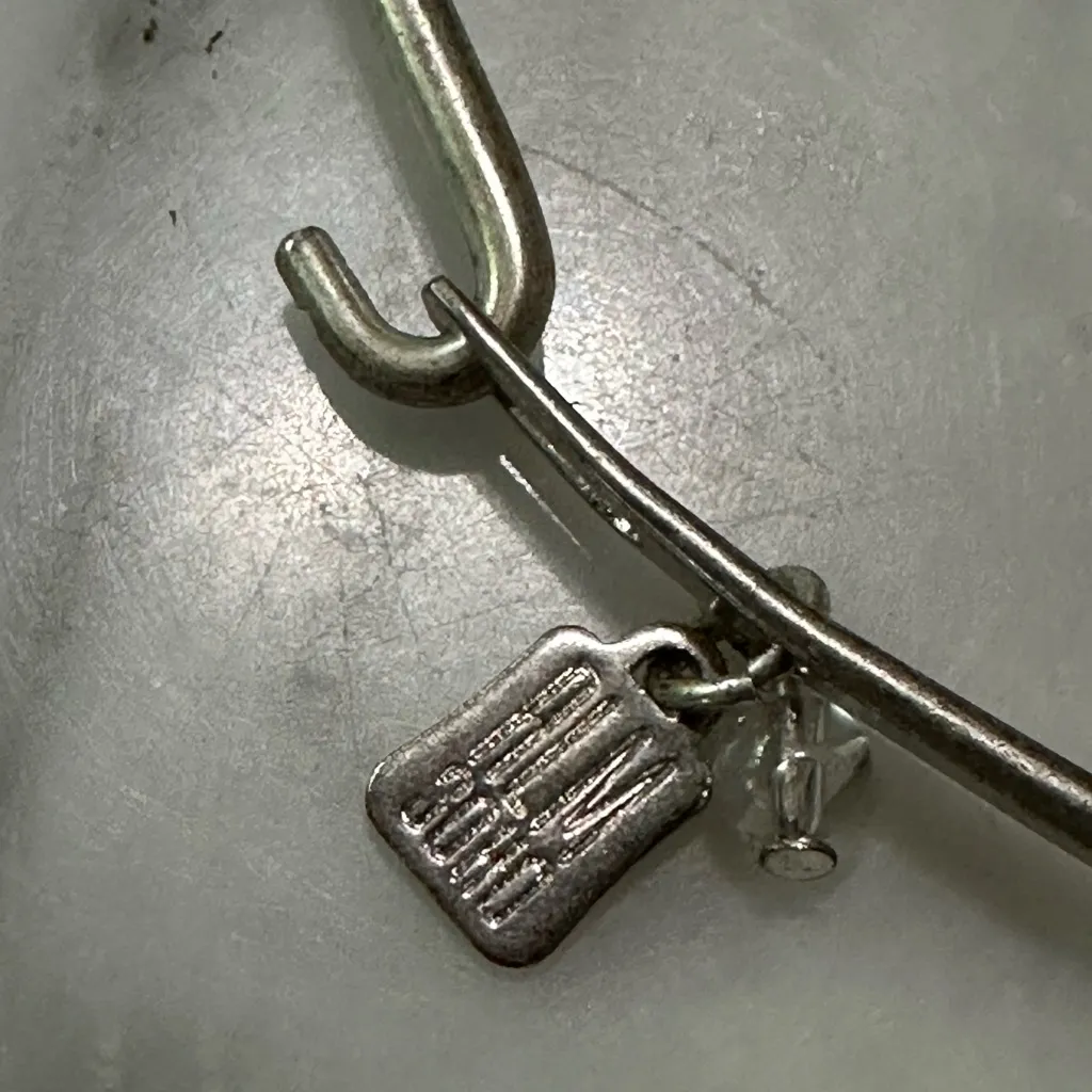 RLM SOHO Robert Lee Moris Silver Tone Disk Necklace Leather Straps Modern - Image 4