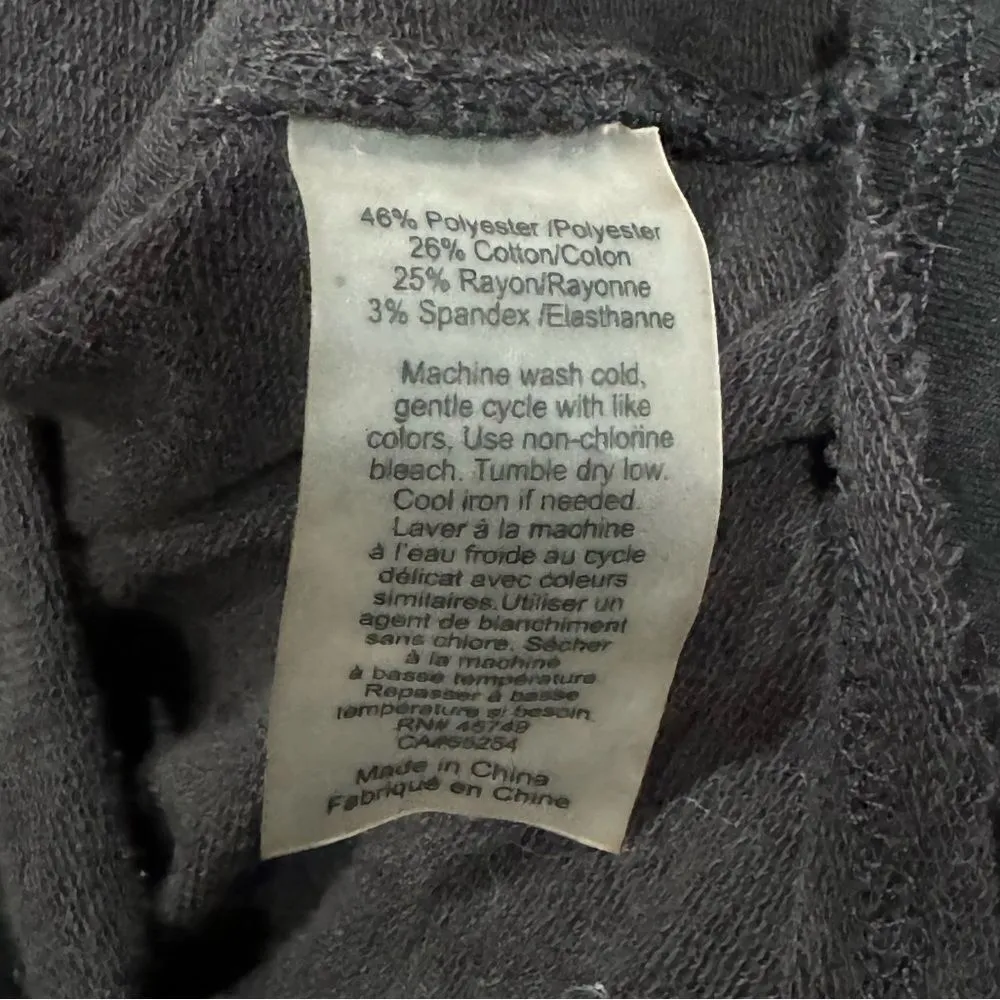 Nanette Lepore Black Ruffle Sleeve Hoodie Women’s Large - Image 3