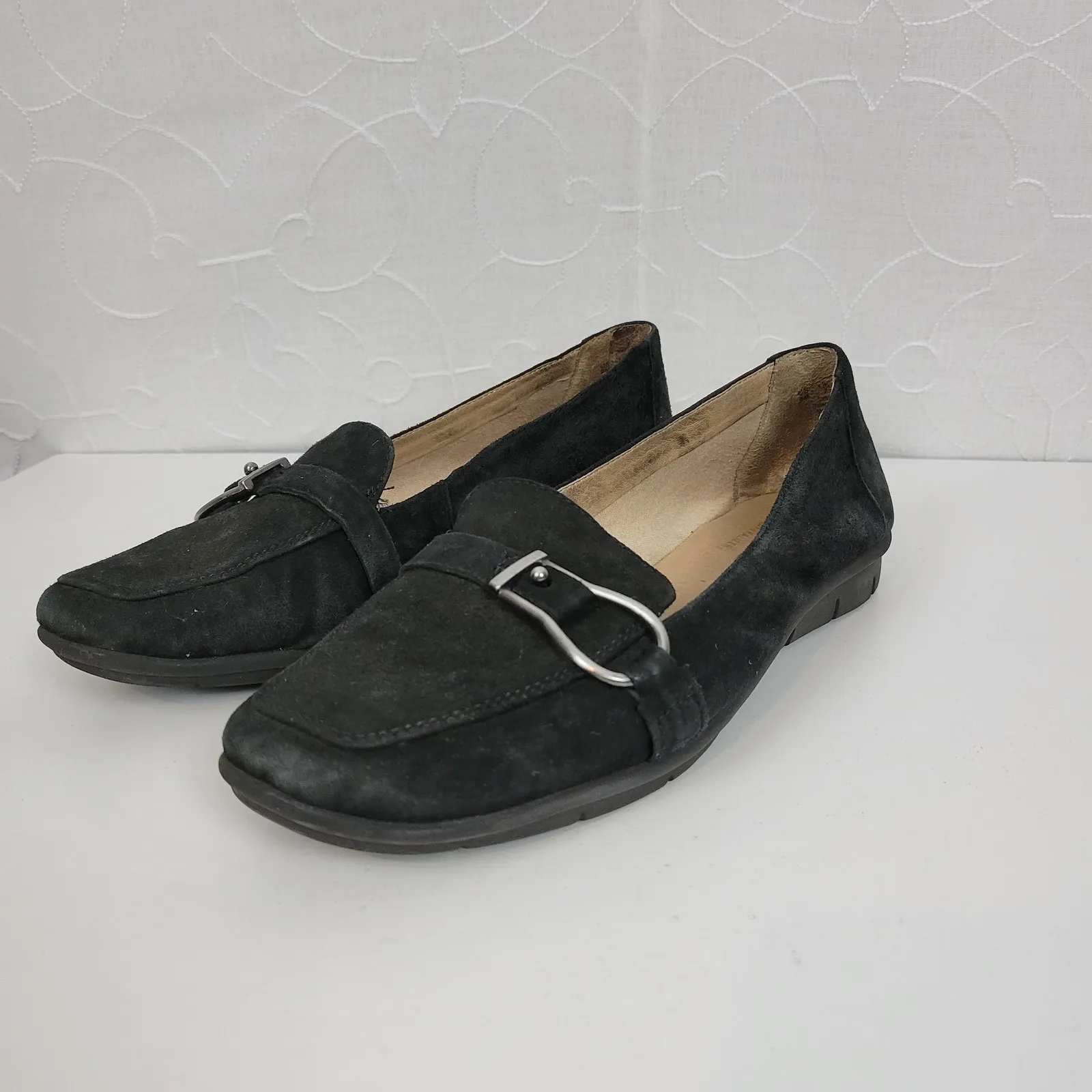 SOUL Naturalizer Lindsay‎ Womens Shoes Size 9 Black Suede Leather Slip On Flats - Image 4