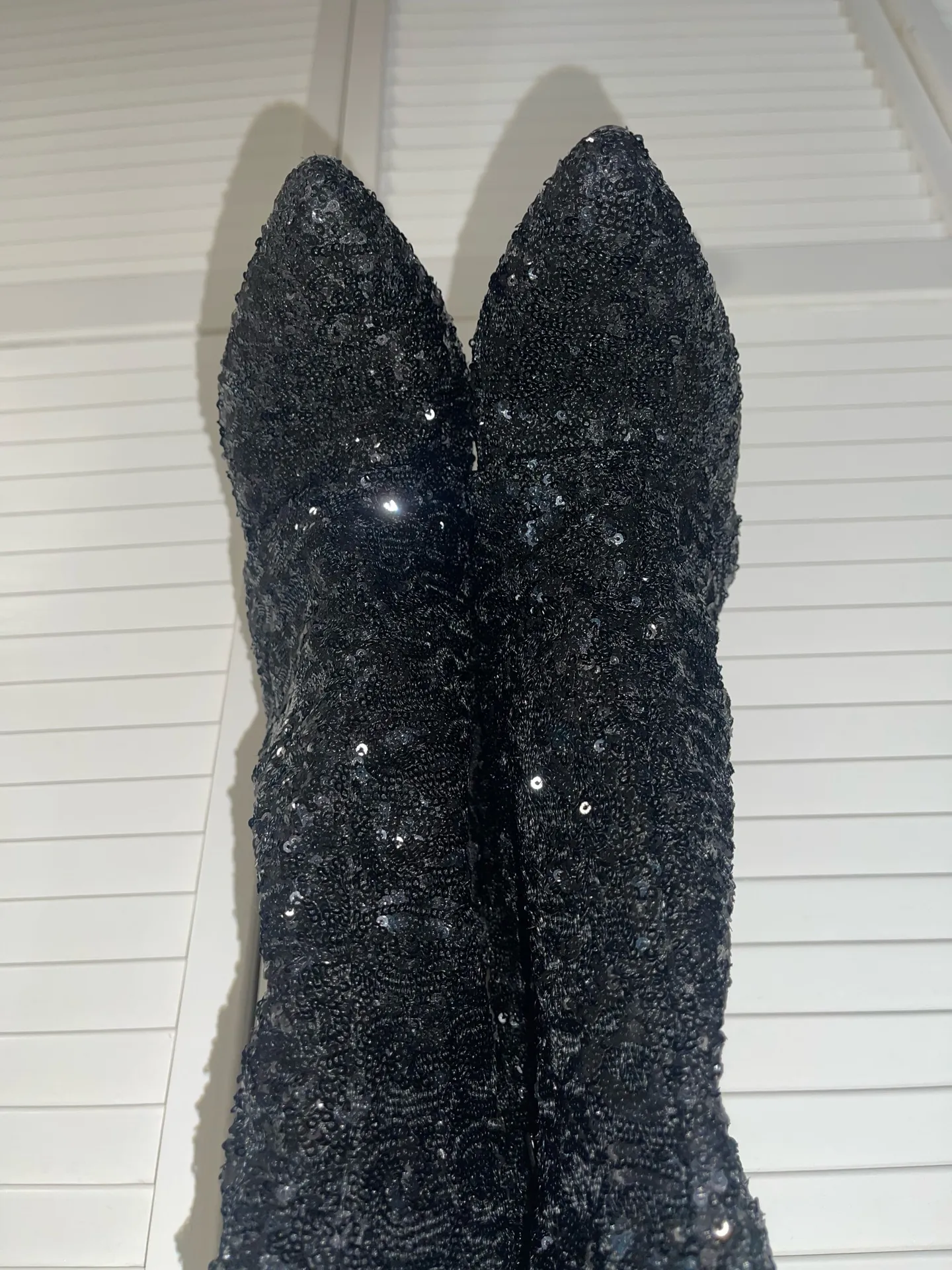 A New Day Sparkly Sequin Foldover Boots- Black, Size 9 - Image 5