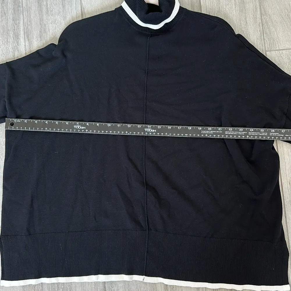 ADRIANNA PAPELL Tipped Turtleneck Sweater In Black/ Size Small - Image 13