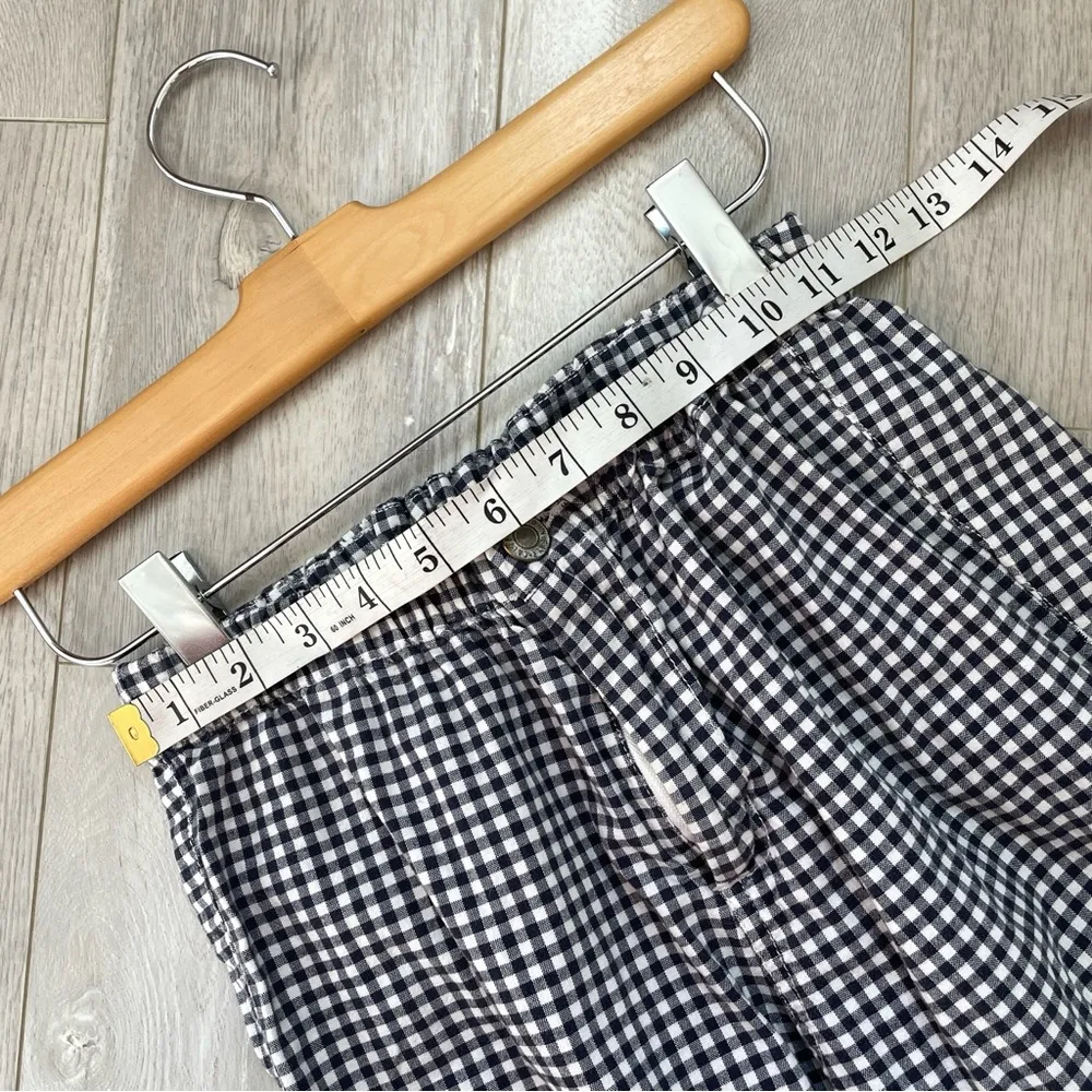 Brandy Melville Pants Gingham Straight Leg Navy White (one size) casual indie - Image 2