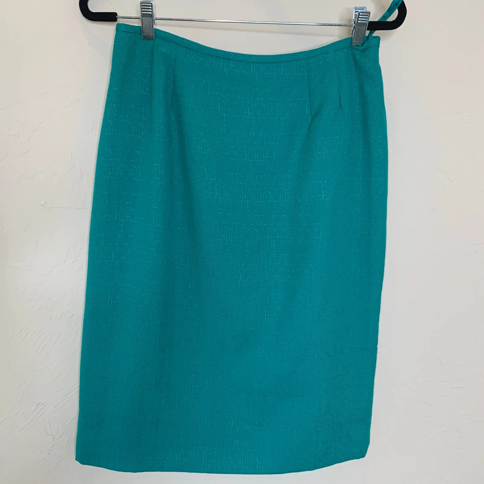 Le Suit Green Skirt Suit Sz Medium Double Breasted Short Sleeve - Image 8