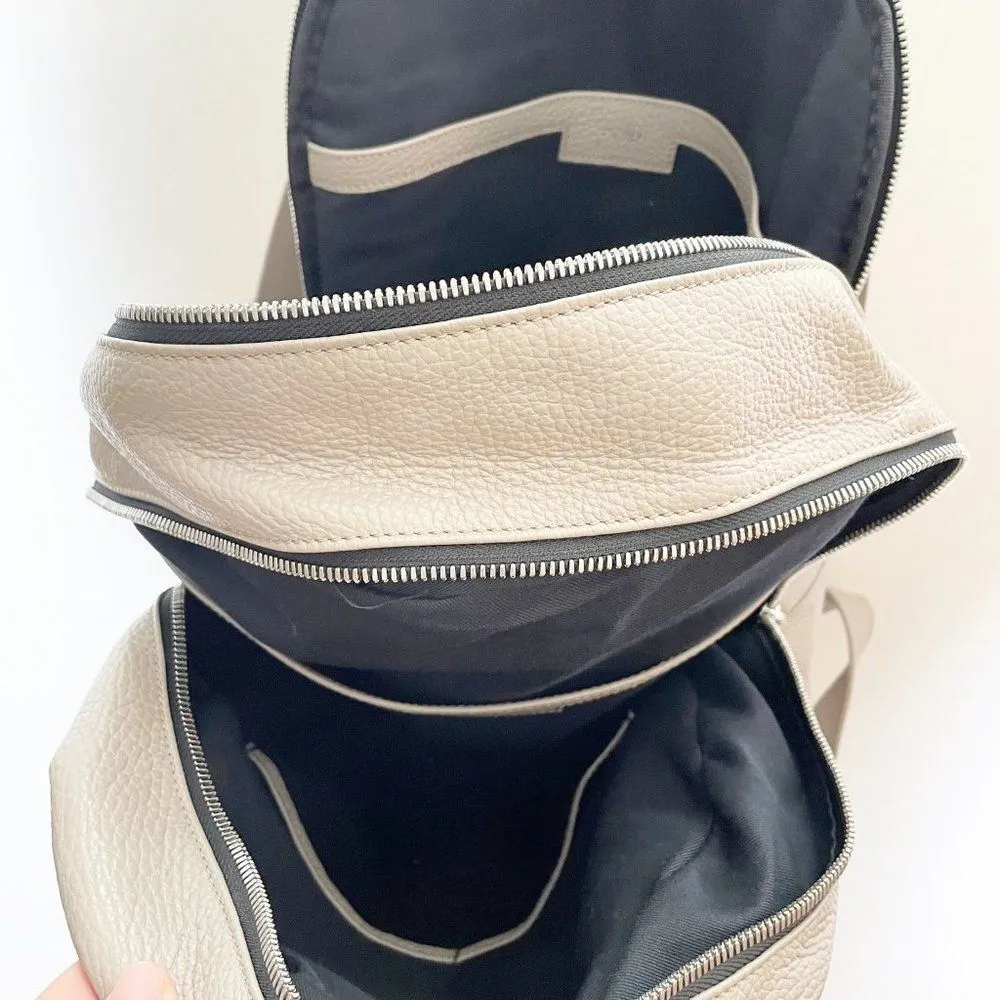 ECTU Brooklyn Italian Leather Backpack in Light Grey - Image 9