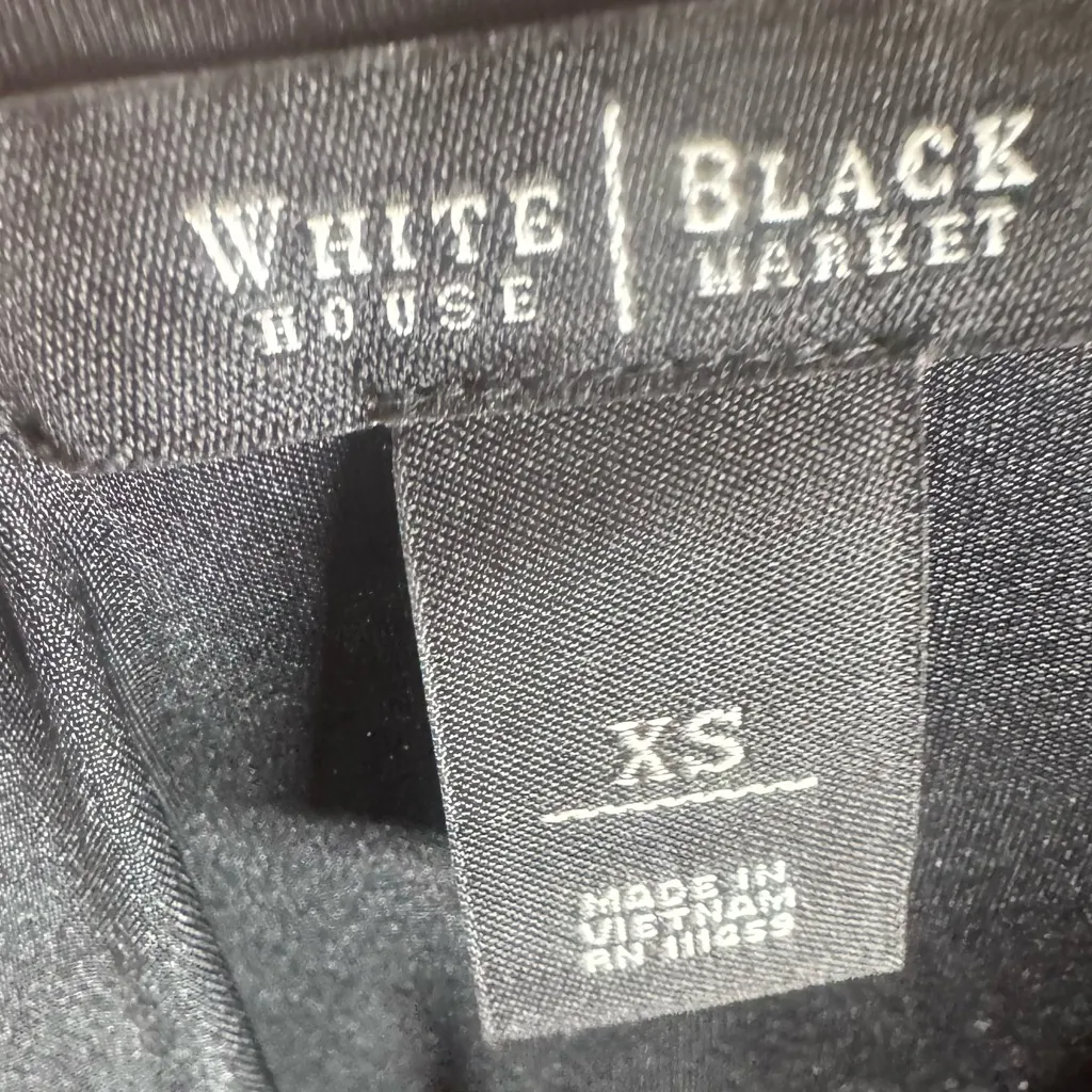 White House Black Market gold button split sleeve black blouson dress size XS - Image 5